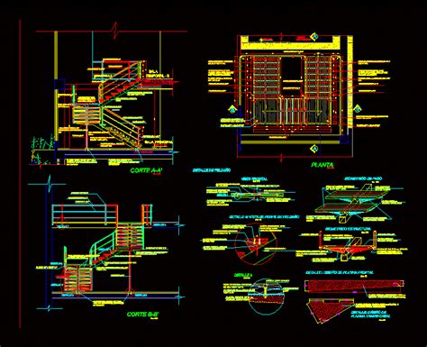 Detalle De Gradas Metalicas En Autocad Librer A Cad Off