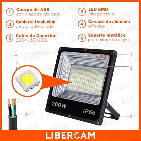 Reflector Led 200w Exterior Alta Potencia Multiled Ip66 Frio LIBERCAM