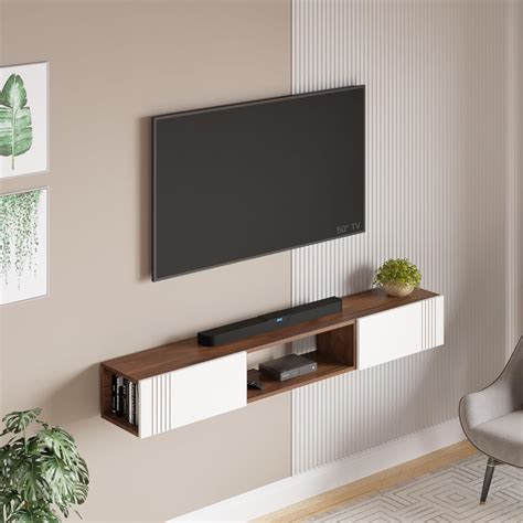 Bluewud Darien Engineering Wood Wall Mount Tv Entertainment Unit Set