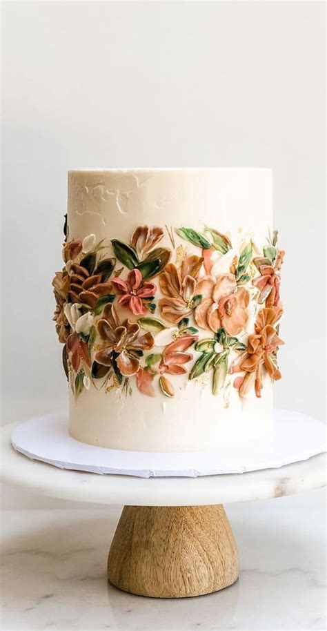 49 Cute Cake Ideas For Your Next Celebration Early Fall Floral Abstraction