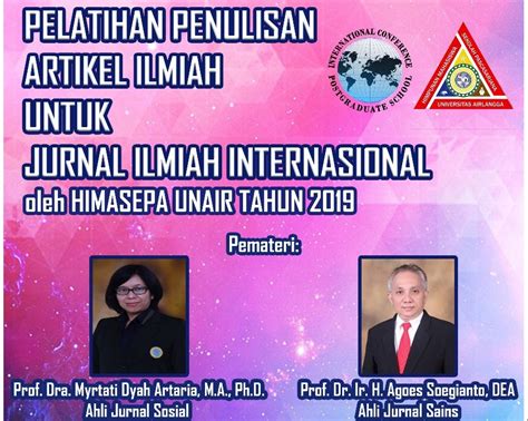 HIMASEPA UNAIR Akan Adakan Pelatihan Penulisan Jurnal Ilmiah Terindeks