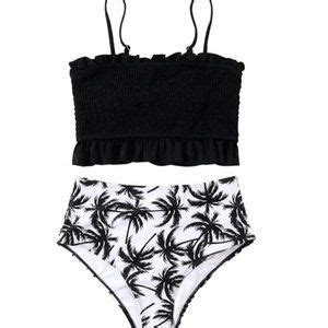 Swim Womens Shirred Bandeau Bikini Two Piece Suit Poshmark