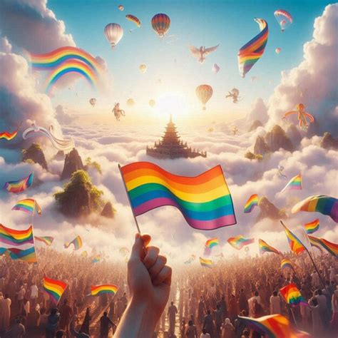 Photo Gay Pride Flag Premium AI Generated Image