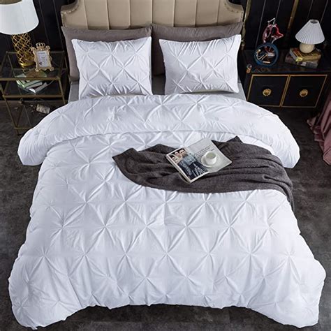 Amazon Andency White King Size Comforter Set 104x90Inch 3 Pieces