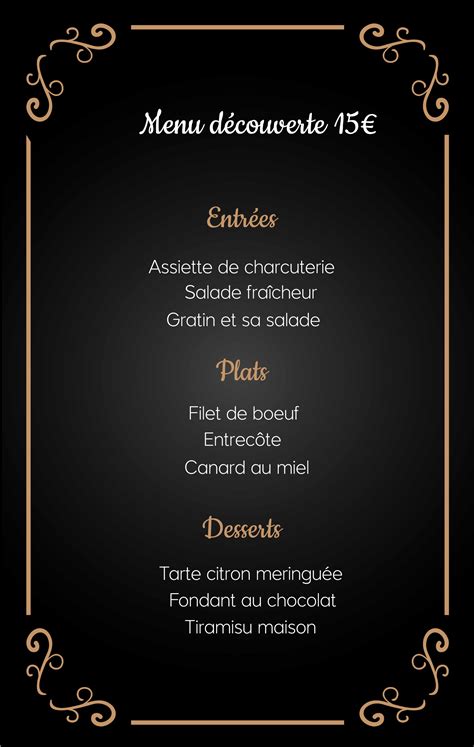 Entree Pour Menu At Tim Malcolm Blog