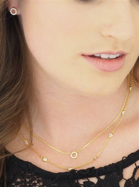 Savannah Cz Circle Necklace In Gold — Jewellery Co Australia