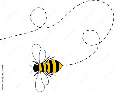 Bee Flying Path A Bee Flying In A Dotted Line The Flight Path Of Bee