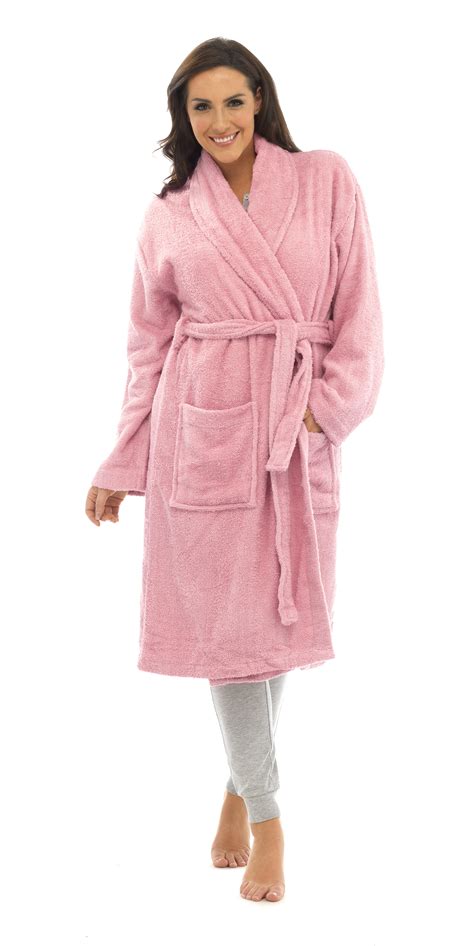 Womens Pure 100 Cotton Luxury Towelling Bath Robes Dressing Gowns Size