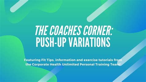 The Coaches Corner Push Up Variations Youtube