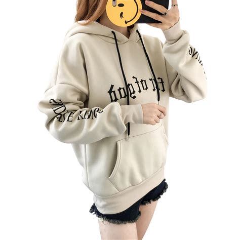 Autumn Winter New Korean Womens Hoodies Plus Velvet Loose Students