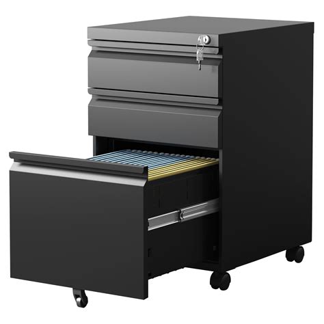 Buy Ikimi 3 Drawer Mobile File Cabinet Under Desk Metal Filing Cabinet