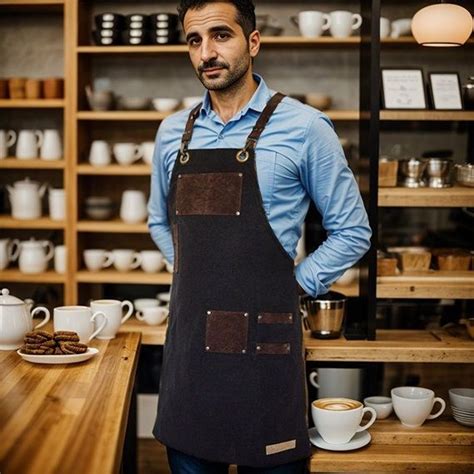 Unisex Canvas Apron Baristas And Bbq Unique Design Stain Resistant