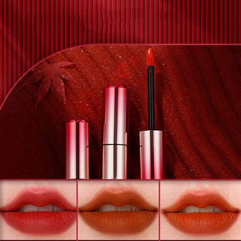 Kegualv Color Cosmetics Moisturizing Red Velvet Lipstick With Three Colors To Choose From Long