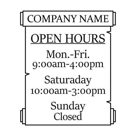 Custom Business Hours Window Sticker Company Name Business Door Sign Business Hours Vinyl Decal