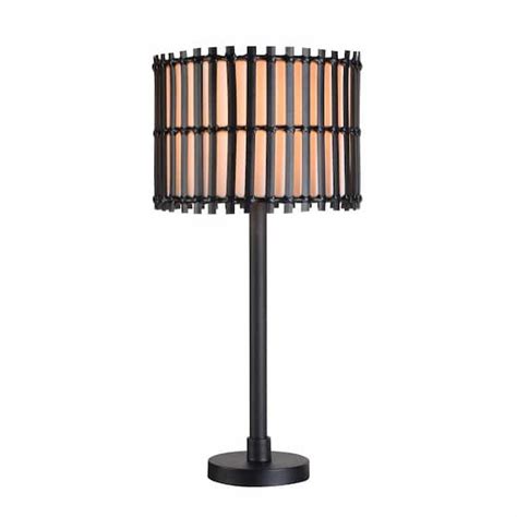 Hampton Bay Wellingway 29 25 In Black Outdoor Indoor Table Lamp