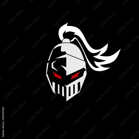 Template Logo Head Helmet Knight With Red Eyes Stock Vector Adobe Stock