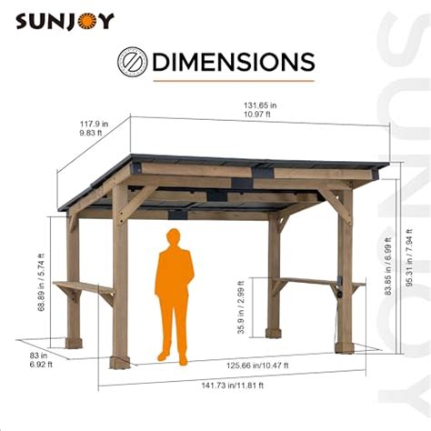 Sunjoy Wooden Grill Gazebo 10 Ft X 12 Ft Outdoor Cedar Frame Bbq Gazebo Backyard Hot Tub