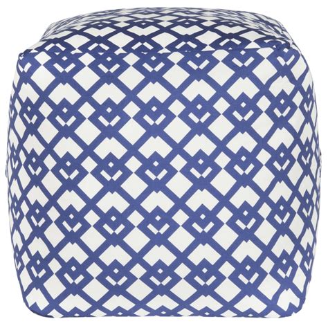 Safavieh Venetian Casual Blue/White Pouf Ottoman at Lowes.com