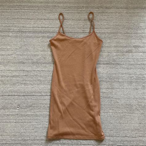 Urban Outfitters Ribbed Knit Nude Peach Body Con Depop