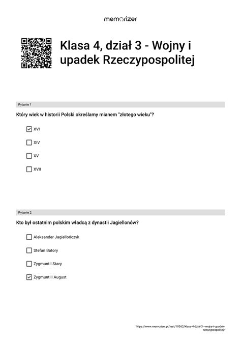 Klasa 4 dział 3 Wojny i upadek Rzeczypospolitej WYPEŁ Niony