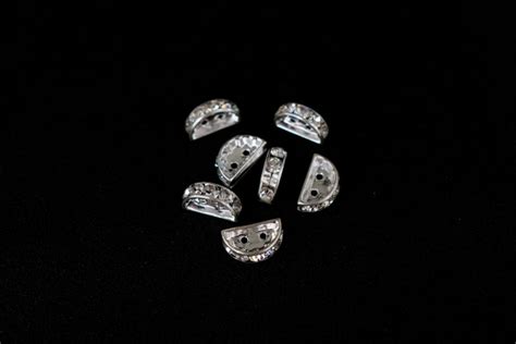 Swarovski Crystal Half Moon Two Hole Diamante Spacer Bead 50 Pcs 13 Mm