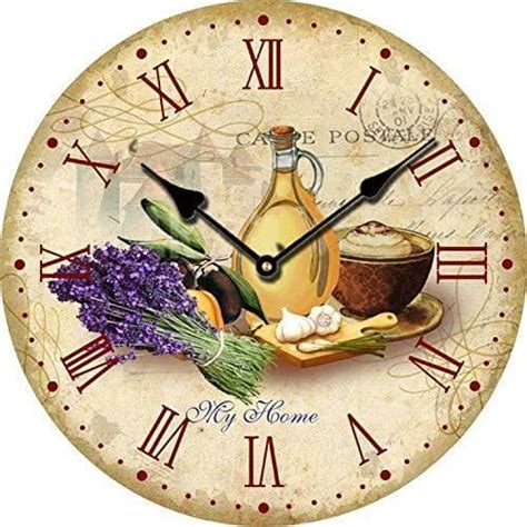 Horloge De Cuisine Vintage Shabby Chic Antique Nostalgie Rustique