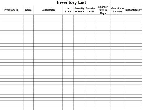 Inventory Control Forms Samples ~ MS Excel Templates