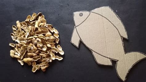 Diy Fish Wall Hanging Craft Best Out Of Waste Cardboard And Badam