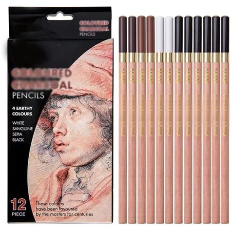 Szwh 12 Pièces Boîte Artiste Crayons Pastel Doux Crayon Crayons De