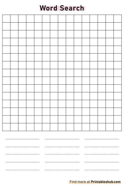 Free Printable Blank Word Search Templates [PDF Included] - Printables Hub