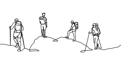 Mountain Climbing Group Clip Art