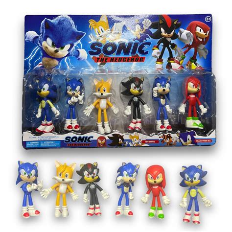 Kit Cartelado Sonic C 6 Bonecos Articulados 10 Cm Shopee Brasil