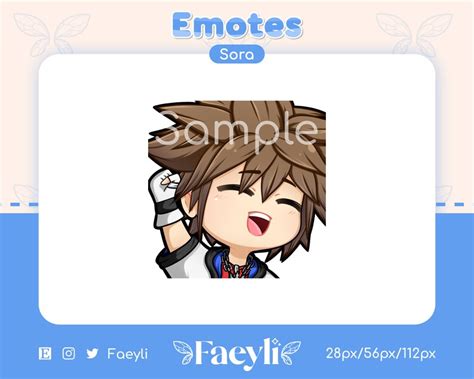 Sora Kingdom Hearts Emote Twitch Discord Happy Etsy