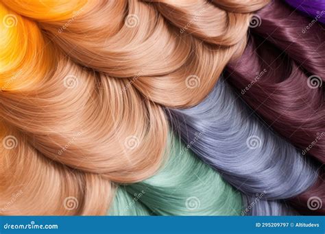 Close Up Of Hair Dye Samples In Various Colors Stock Image Image Of Care Colors 295209797