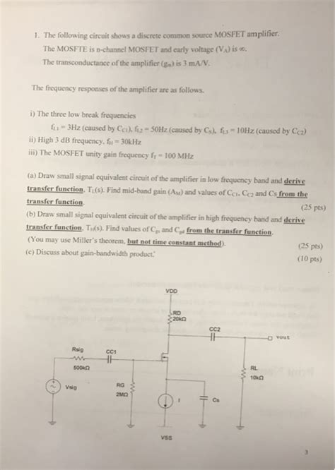 Solved The Following Circuit Shows A Discrete Common Chegg