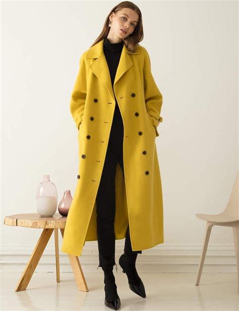 The Chemi Yellow Wool Long Coat Yellow Coat Long Coat Outfit Long Wool Coat