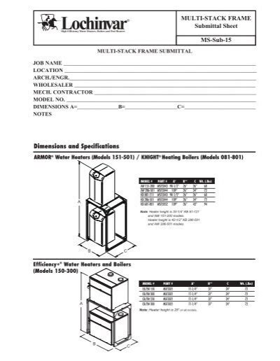 Submittal Copper Fin Boiler Lochinvar