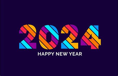 Premium Vector 2024 Happy New Year Colorful Text Logo Typography