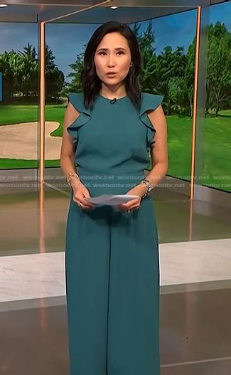 WornOnTV Vickys Green Ruffle Jumpsuit On NBC News Daily Vicky