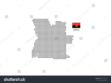 Vector Square Pixel Dotted Map Angola Stock Vector Royalty Free