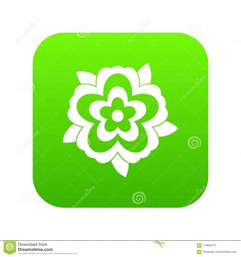 Verde Digital Del Icono De La Flor Ilustraci N Del Vector Ilustraci N