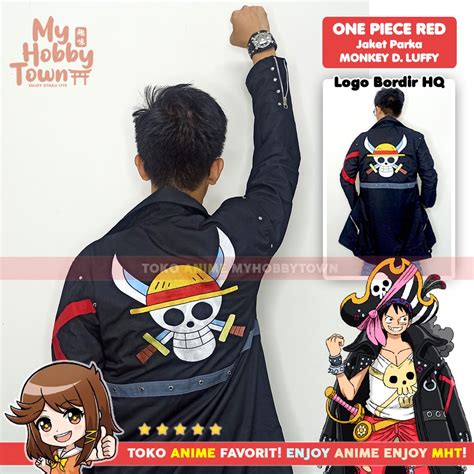 Jual Jubah Jaket Parka Anime One Piece Red Monkey D Luffy Kostum