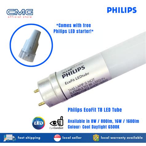 PHILIPS T8 LED ECOFIT Light Tube 2ft 8W 4ft 16W 20W Cool