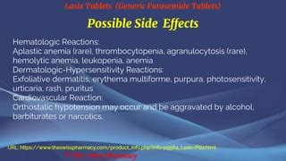 Lasix Tablets (Generic Furosemide Tablets) | PPT