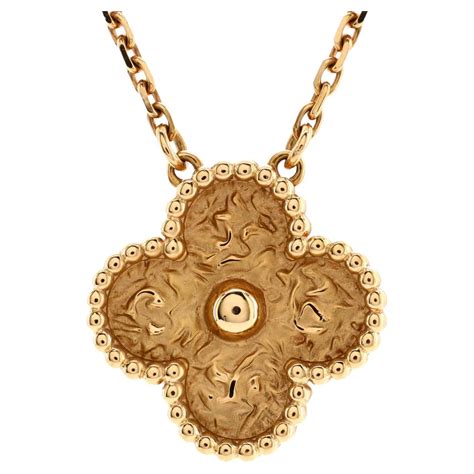 Van Cleef And Arpels Vintage Alhambra Pendant Necklace K Yellow Gold