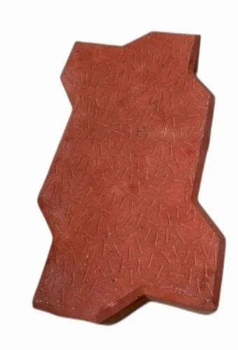 Red Zig Zag Cement Interlocking Tile Size 1x2 Feet 300x600 Mm At Rs