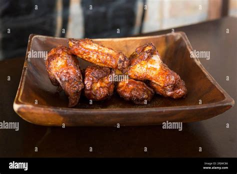 Plate With Kentucky Style Fried Chicken Wings Stock Photo Alamy