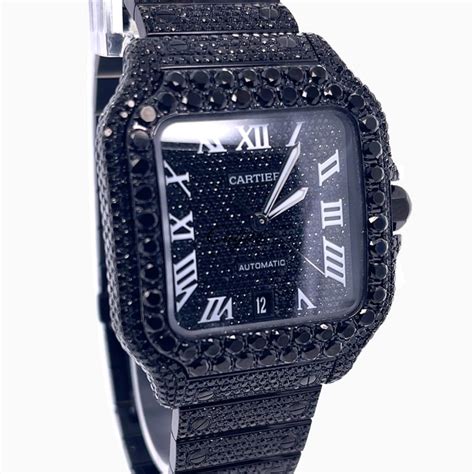 Cagau | Cartier Santos - Large - PVD - Black Diamond-Set