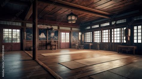 Traditional Japanese Style Dojo. Generative AI Stock Illustration ...