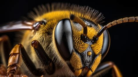 Capturando Un Primer Plano De Una Impresionante Abeja Con Foto Macro